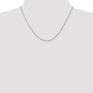 18" 14k White Gold .95 mm Carded Cable Rope Chain Necklace