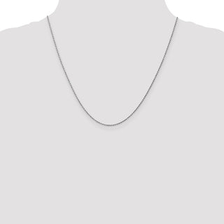 20" 14k White Gold .95 mm Carded Cable Rope Chain Necklace