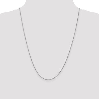 24" 14k White Gold .95 mm Carded Cable Rope Chain Necklace