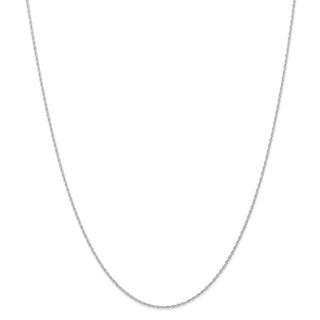 14" 14k White Gold .95 mm Carded Cable Rope Chain Necklace