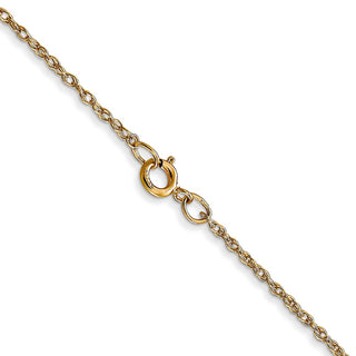 22" 14k Yellow Gold .95 mm Carded Cable Rope Chain Necklace