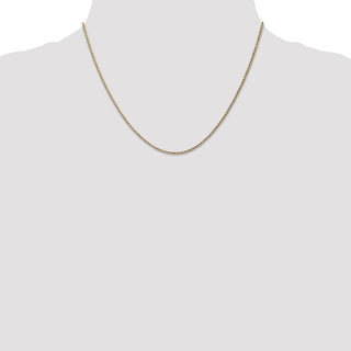 18" 14k Yellow Gold .95 mm Carded Cable Rope Chain Necklace