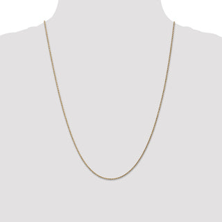 24" 14k Yellow Gold .95 mm Carded Cable Rope Chain Necklace