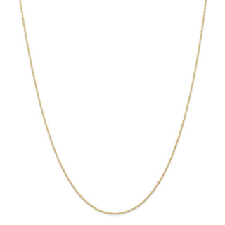 14" 14k Yellow Gold .95 mm Carded Cable Rope Chain Necklace