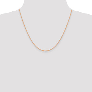 20" 14k Rose Gold 1.15mm Carded Cable Rope Chain Necklace