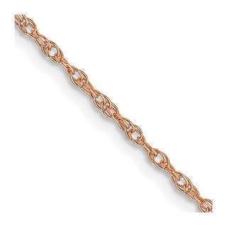 18" 14k Rose Gold 1.15mm Carded Cable Rope Chain Necklace