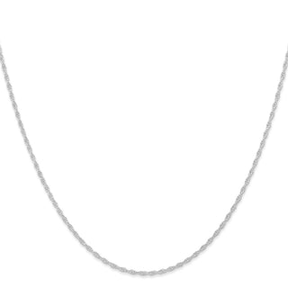 24" 14k White Gold 1.15mm Carded Cable Rope Chain Necklace