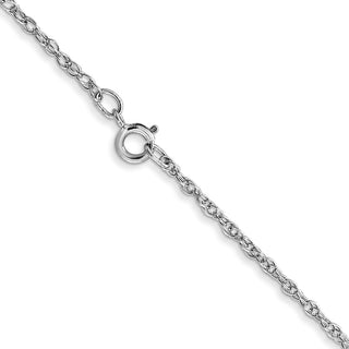 24" 14k White Gold 1.15mm Carded Cable Rope Chain Necklace