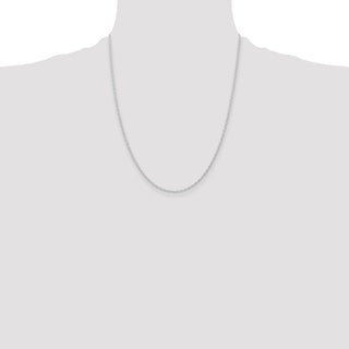 22" 14k White Gold 1.15mm Carded Cable Rope Chain Necklace