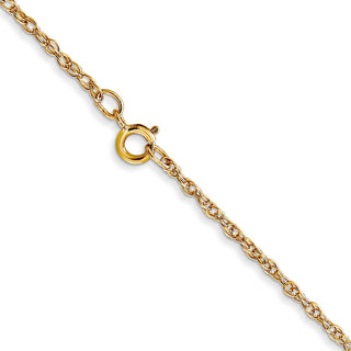 20" 14k Yellow Gold 1.15mm Carded Cable Rope Chain Necklace