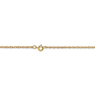 18" 14k Yellow Gold 1.15mm Carded Cable Rope Chain Necklace