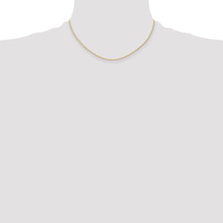 16" 14k Yellow Gold 1.15mm Carded Cable Rope Chain Necklace