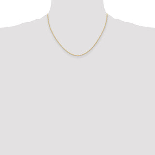 18" 14k Yellow Gold 1.15mm Carded Cable Rope Chain Necklace