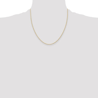 20" 14k Yellow Gold 1.15mm Carded Cable Rope Chain Necklace