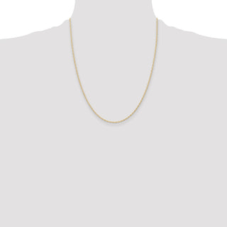 22" 14k Yellow Gold 1.15mm Carded Cable Rope Chain Necklace