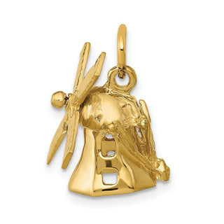 14k Yellow Gold 3D Windmill Charm A0116