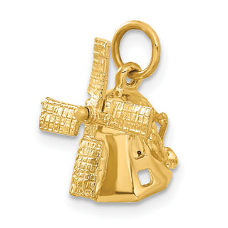 14k Yellow Gold 3D Windmill Charm A0116