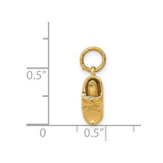 14k Yellow Gold 3D Single Baby Shoe Charm