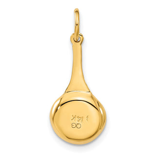 14k Yellow Gold Frying Pan w/Enameled Egg Charm