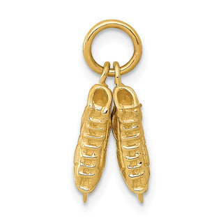 14k Yellow Gold 3-D Pair Of Ice Skates Charm