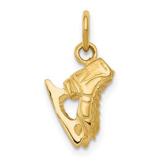 14k Yellow Gold 3-D Pair Of Ice Skates Charm