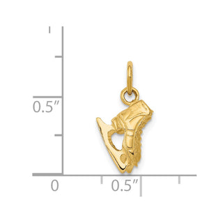 14k Yellow Gold 3-D Pair Of Ice Skates Charm