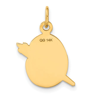 14k Yellow Gold Enameled Artist Palette Charm A0179