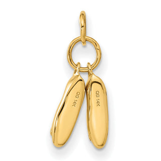 14k Yellow Gold 3D Ballet Slippers Charm A0181