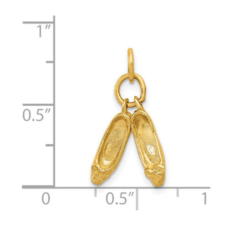 14k Yellow Gold 3D Ballet Slippers Charm A0181