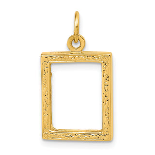 14k Yellow Gold Small Picture Frame Pendant