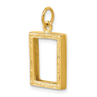 14k Yellow Gold Small Picture Frame Pendant