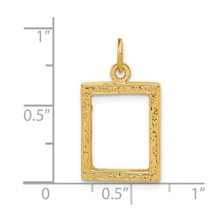 14k Yellow Gold Small Picture Frame Pendant