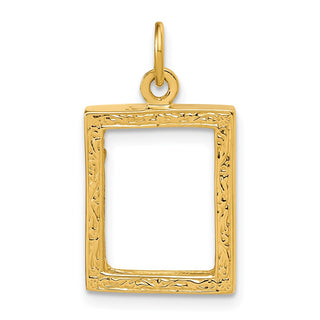 14k Yellow Gold Small Picture Frame Pendant
