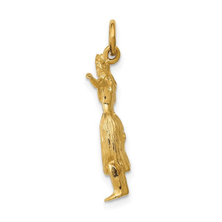 14k Yellow Gold 3-D Hula Dancer Charm