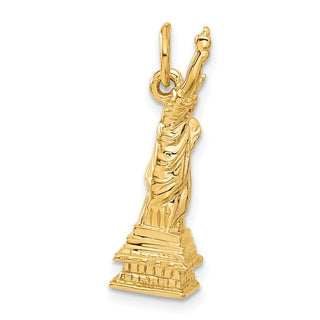 14k Yellow Gold 3D Statue Of Liberty Charm
