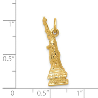14k Yellow Gold 3D Statue Of Liberty Charm