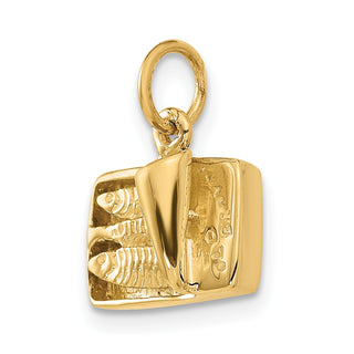 14k Yellow Gold 3D Sardine Can Charm