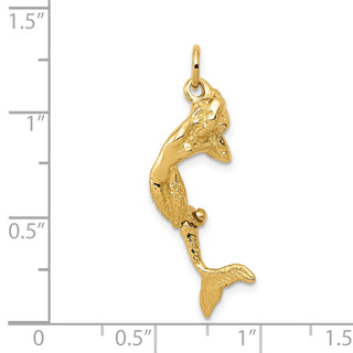 14k Yellow Gold Mermaid Charm