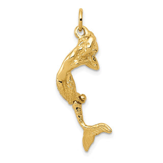 14k Yellow Gold Mermaid Charm