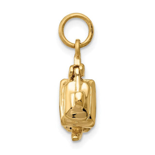 14k Yellow Gold 3-D Tea Pot Lid Opens Charm