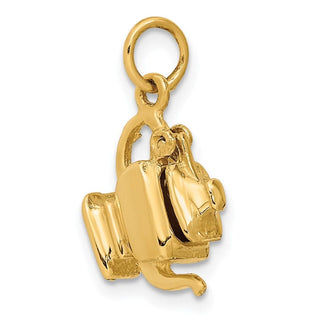 14k Yellow Gold 3-D Tea Pot Lid Opens Charm
