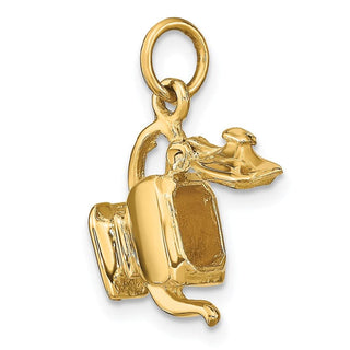 14k Yellow Gold 3-D Tea Pot Lid Opens Charm