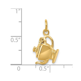 14k Yellow Gold 3-D Tea Pot Lid Opens Charm