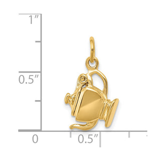 14k Yellow Gold 3-D Tea Pot Lid Opens Charm