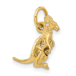 14k Yellow Gold Kangaroo w/Joey Charm