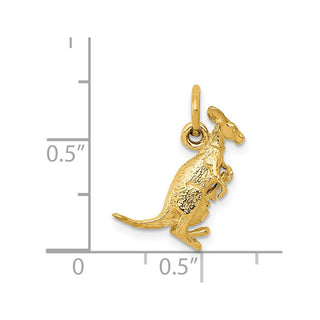 14k Yellow Gold Kangaroo w/Joey Charm