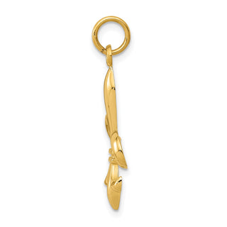 14k Yellow Gold Hollow Fleur De Lis Charm A0310