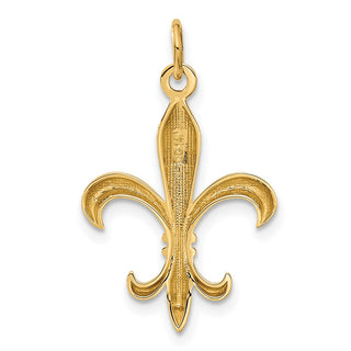 14k Yellow Gold Hollow Fleur De Lis Charm A0310