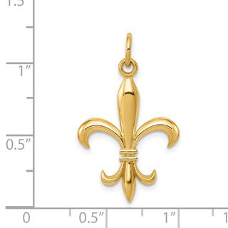 14k Yellow Gold Hollow Fleur De Lis Charm A0310
