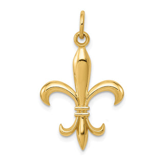 14k Yellow Gold Hollow Fleur De Lis Charm A0310